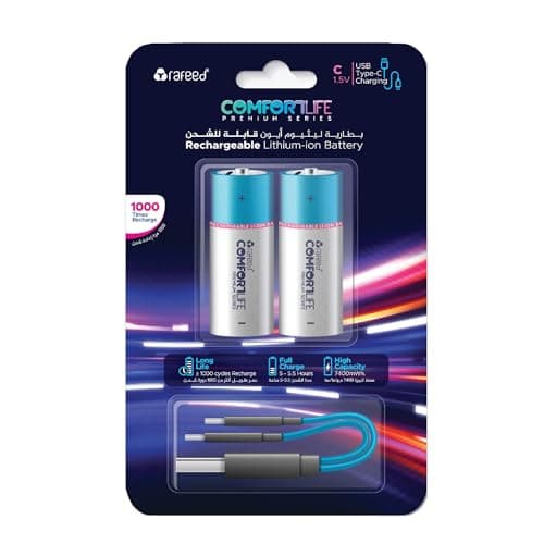بطاريتان C قابلتان للشحن بمنفذ USB-C